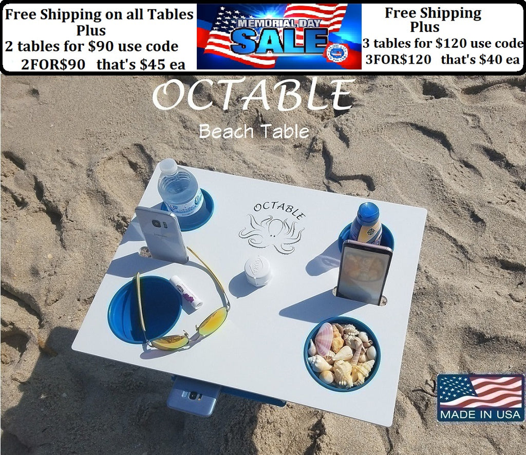 Octable Beach Table lightweight, sturdy, versatile, multipurpose