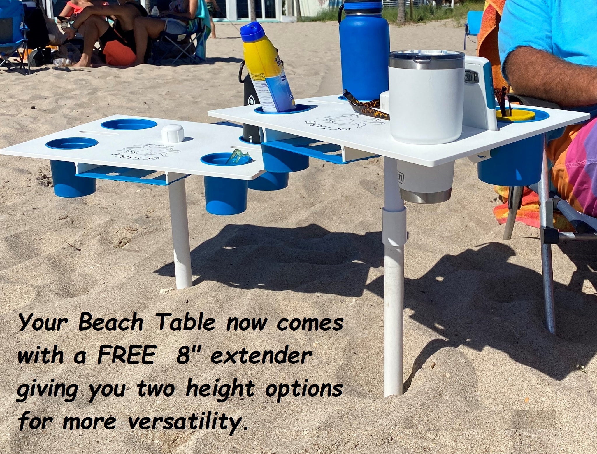Octable Beach Table octopus octables sand cell phones, red cups,